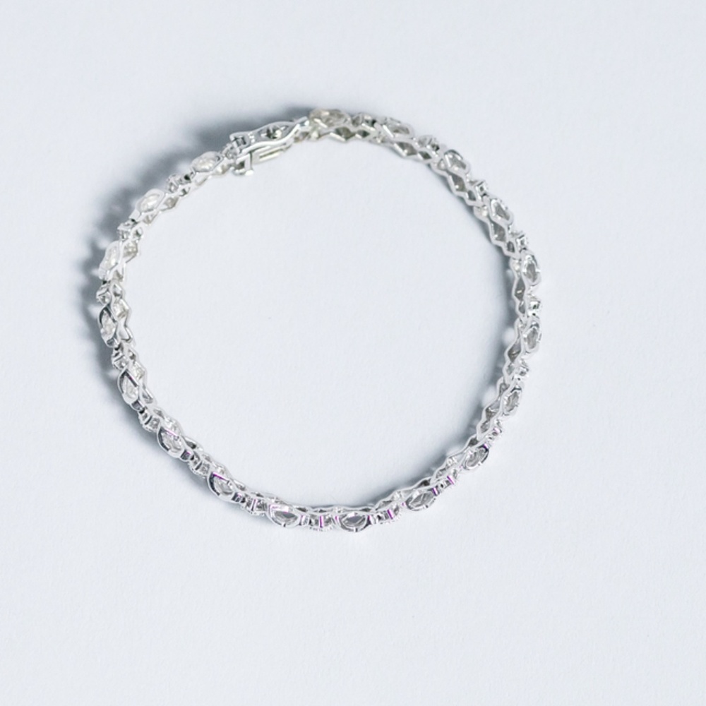Sterling Diamond Studded Bracelet